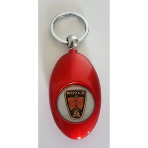 ROVER KeyChain European Car Keyring Red Black White Metal Plastic